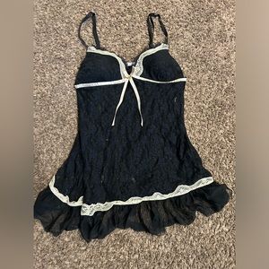 black lacey slip dress